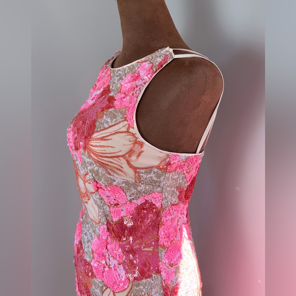 Muse Pink and Red Floral Sequin Maxi Dress - Picture 6 of 16